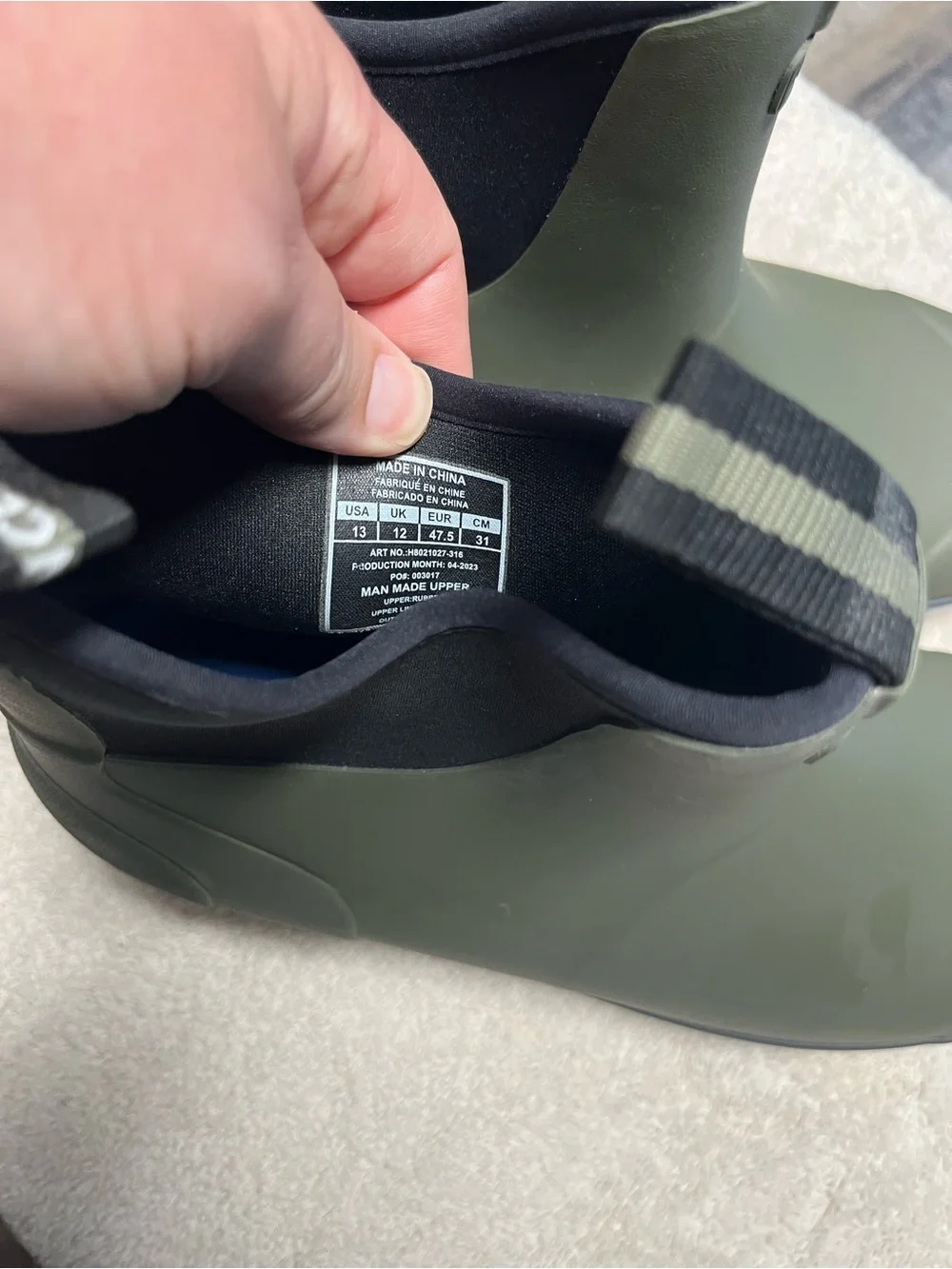Huk Olive Green Waterproof Slip-On Rain & Snow Boots 13
